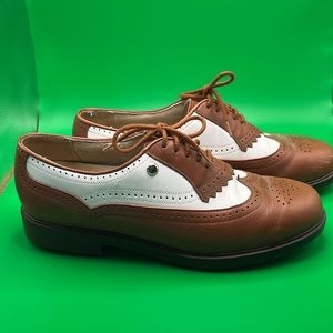 EZ Step women's brown and white wingtip golf shoes size 8 N